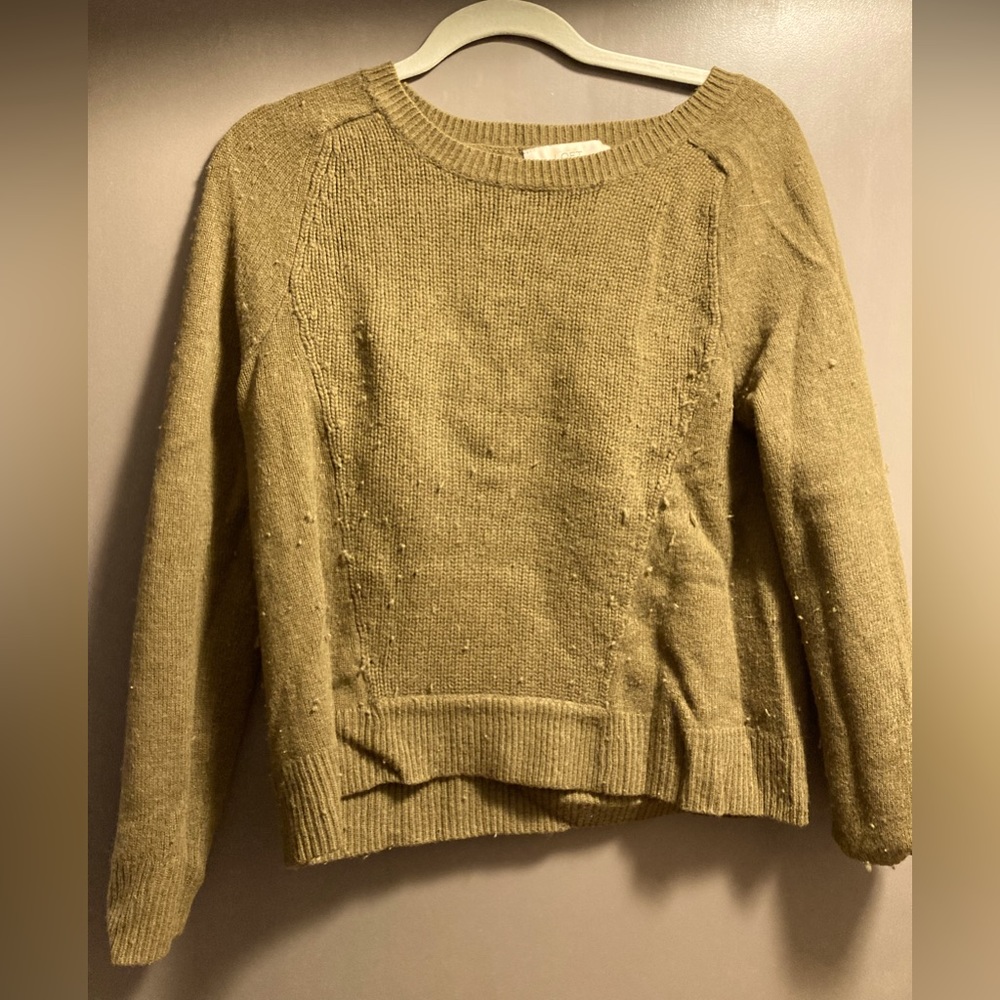 Loft Olive Green Wool-Blend Pullover Sweater, M/L